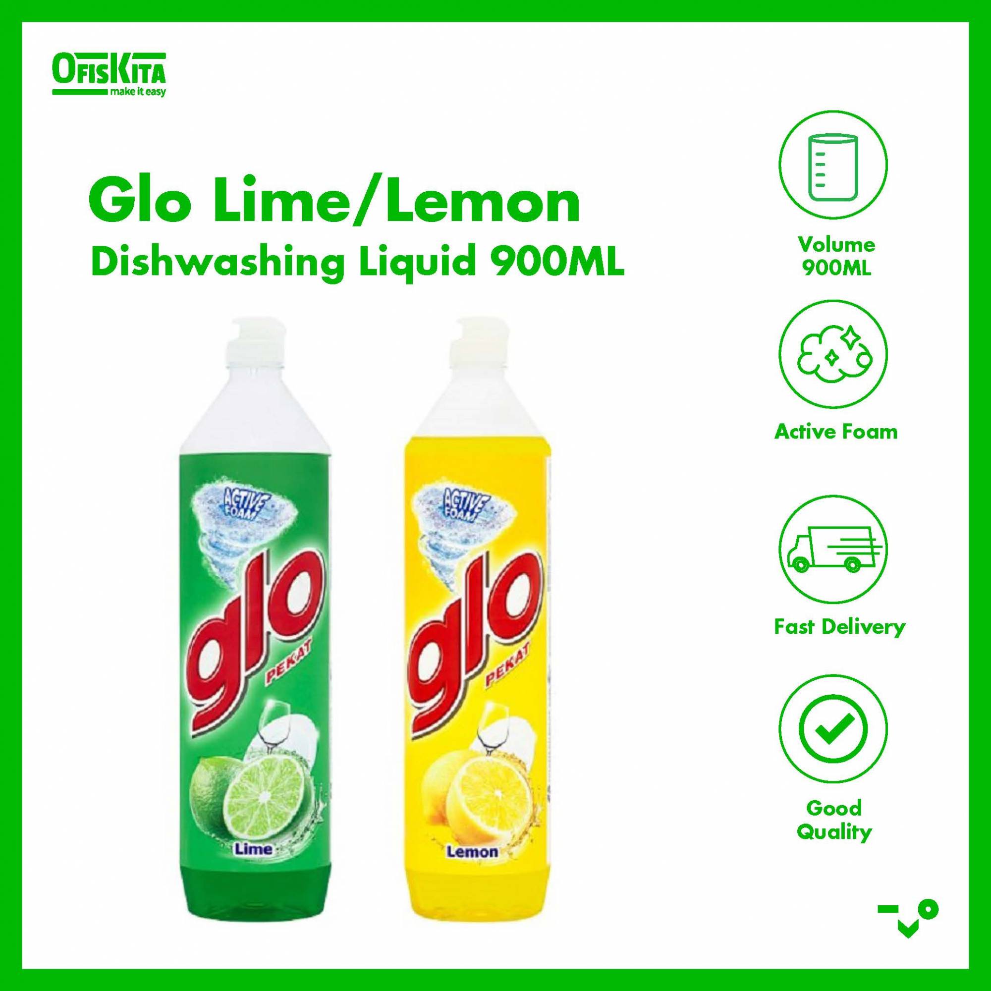 Ofiskita Glo Lime/Lemon Dishwashing Liquid 900ML